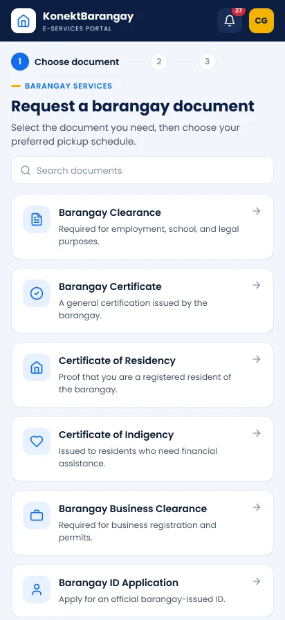 Figma design: request document on mobile